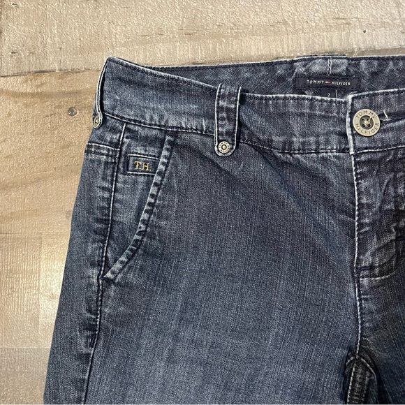Tommy Hilfiger Women’s Trouser Jeans Madison Mid Rise Flare Boot sz 2 Dark Blue - Picture 5 of 12